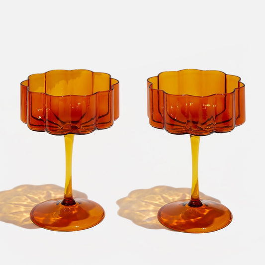 Wave Coup Set Of 2 - Amber