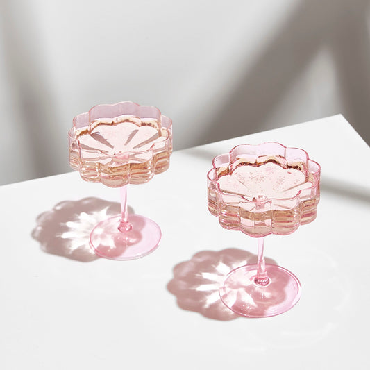 Wave Coupe Set Of 2 - Pink