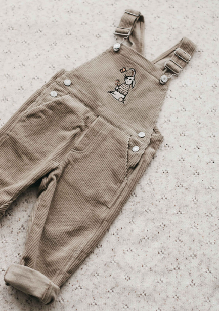 Bunny Khaki Cord Overalls S2