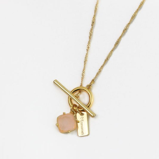 Pure Necklace Gold Rose Quartz Gold 