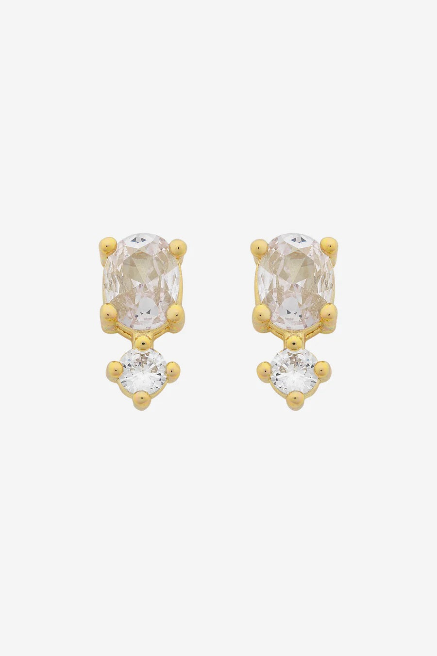 Nico Gold Clear Cz Stud