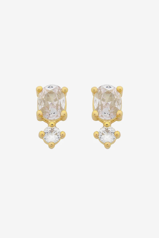 Nico Gold Clear Cz Stud