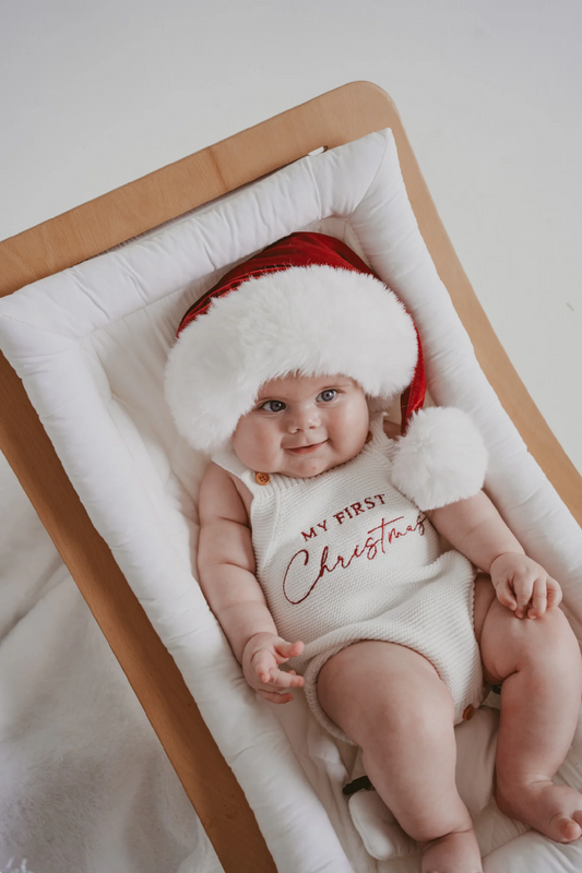 My First Christmas Singlet Knit Romper [sz:newborn]