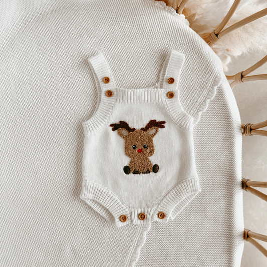 Reindeer Singlet Knit Romper [sz:newborn]