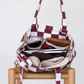 Everyday Pocket Tote Burgundy Check