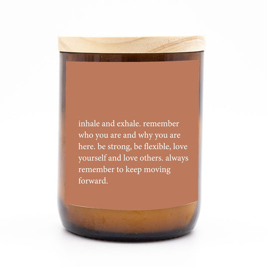 Heartfelt Quote Candle Inhale, Exhale