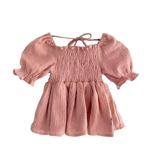Dusty Pink Shirred Top