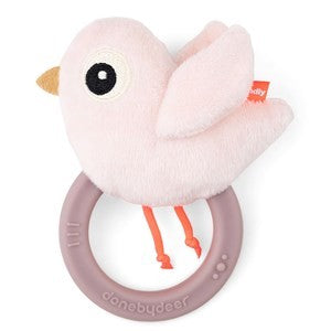 Sensory Rattle With Teether Birdee Pink