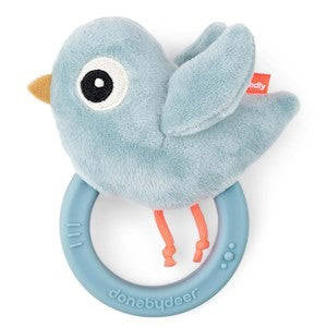 Sensory Rattle With Teether Birdee Blue