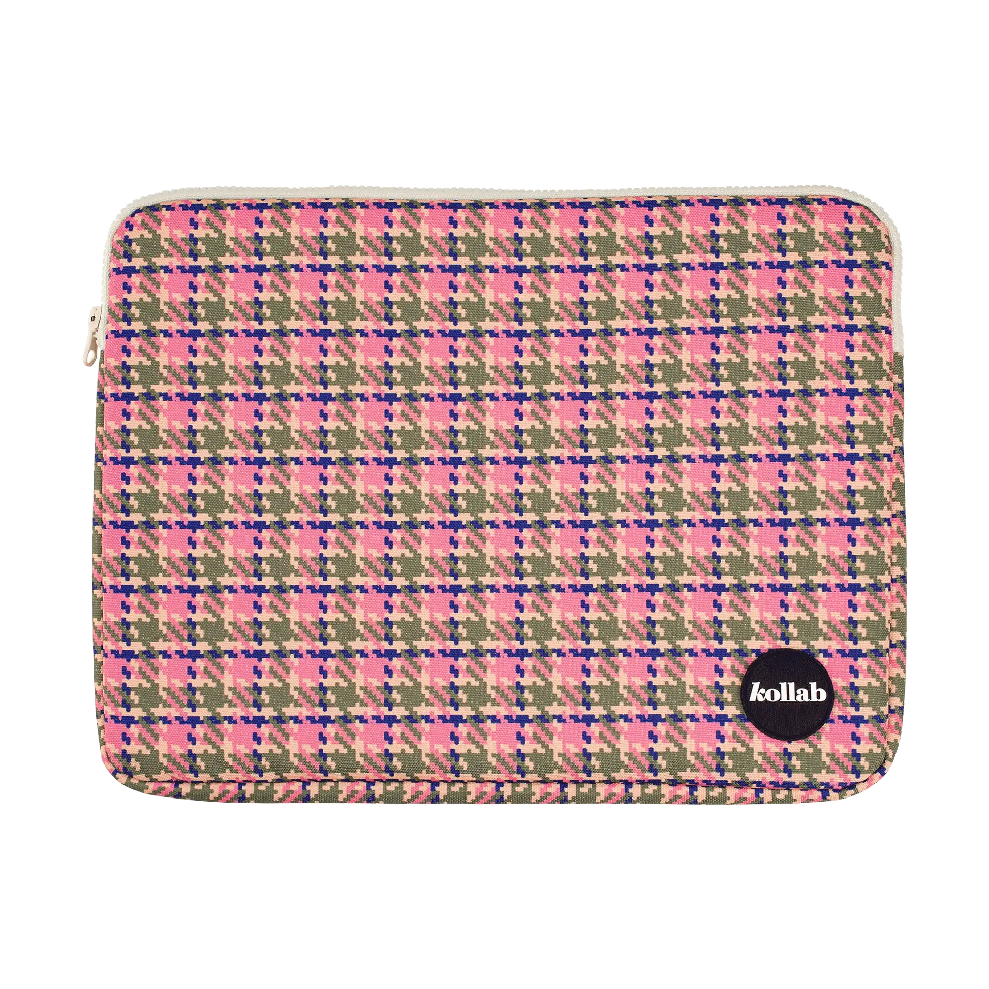 Laptop Case Pink Houndstooth