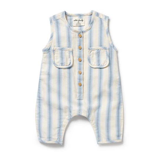 Blue Stripe Growsuit [sz:0-3 Months]