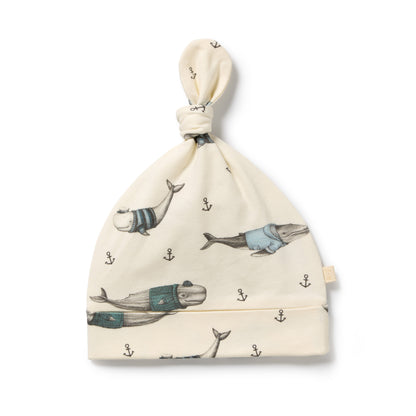 Woolly Whales Orgainc Knot Hat [sz:newborn]