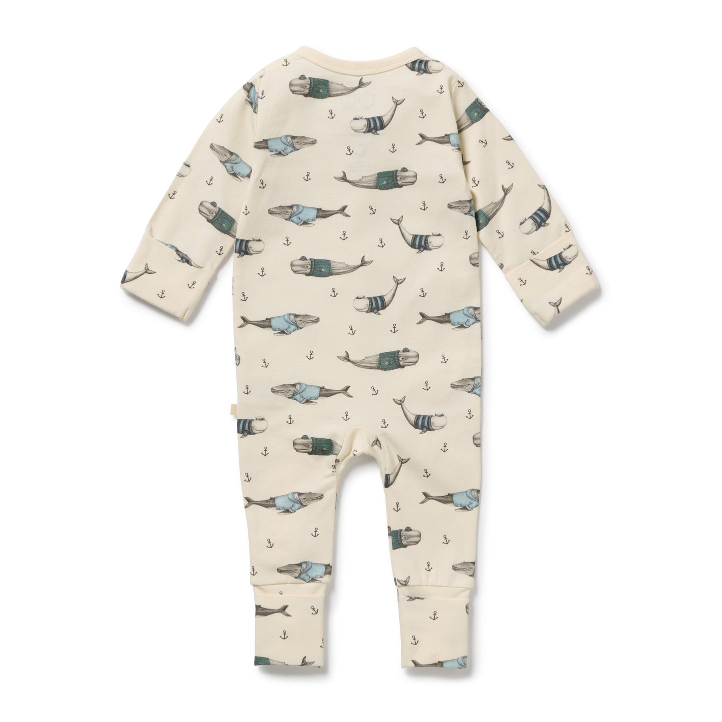 Woolly Whales Organic Zipsuit With Feet [sz:newborn]
