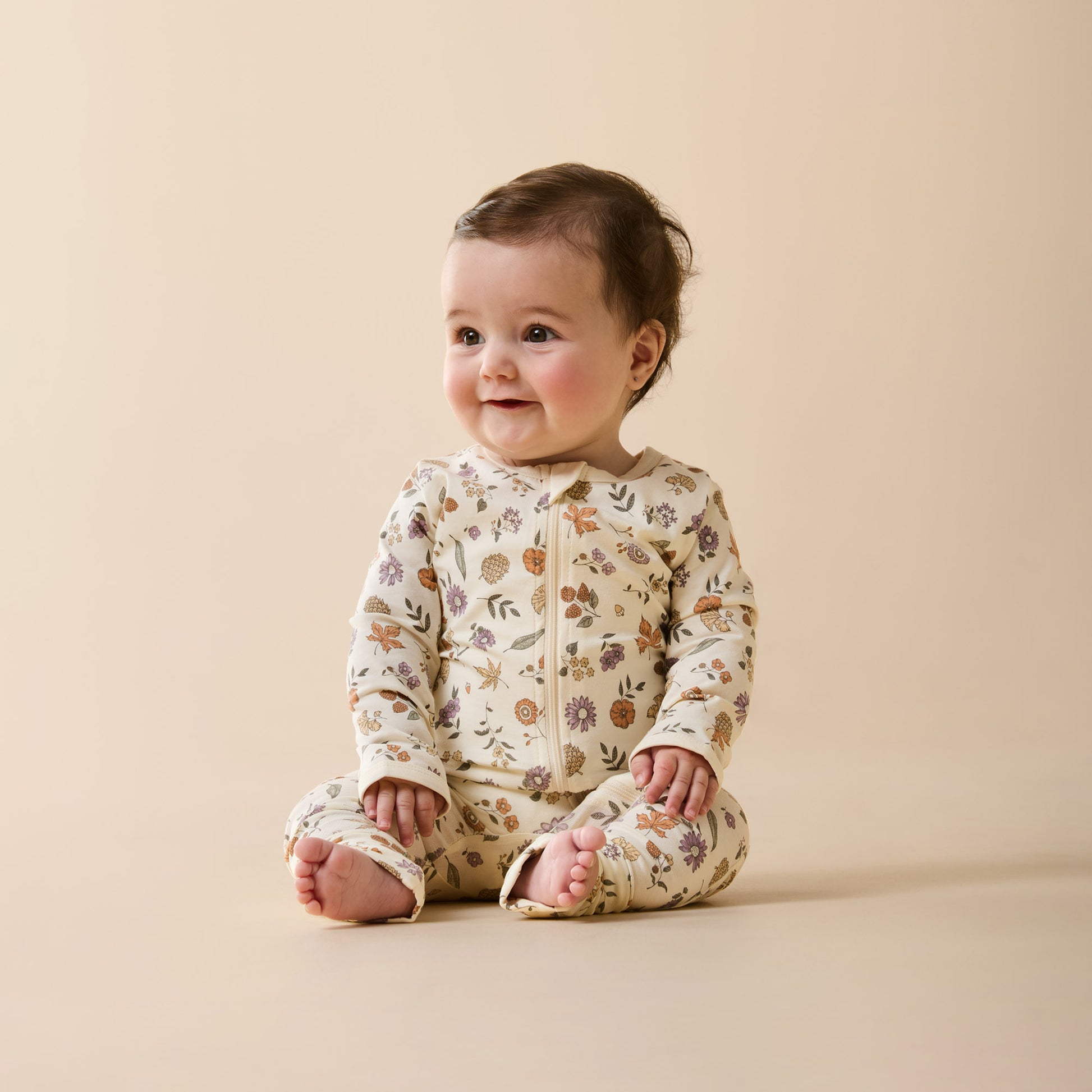 Maple Glow Organic Zipsuit Wiht Feet [sz:0-3 Months]