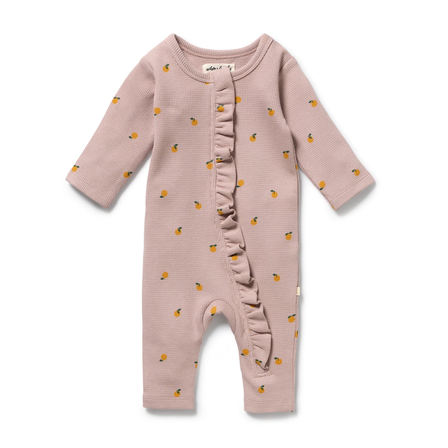 Mini Mando Organic Waffle Ruffle Zipsuit [sz:0-3 Months]
