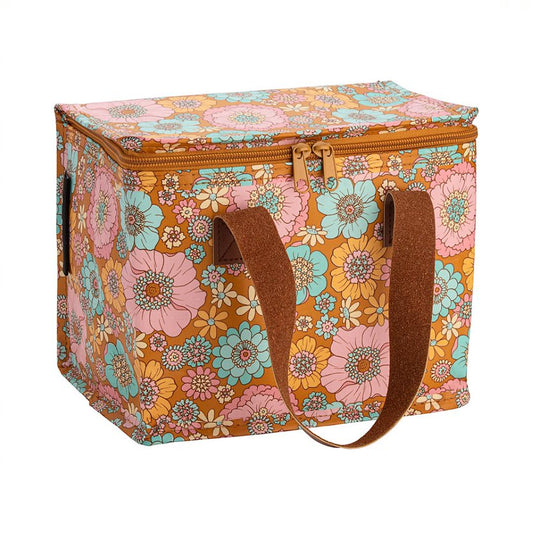 Lunch Box Retro Aqua Floral 