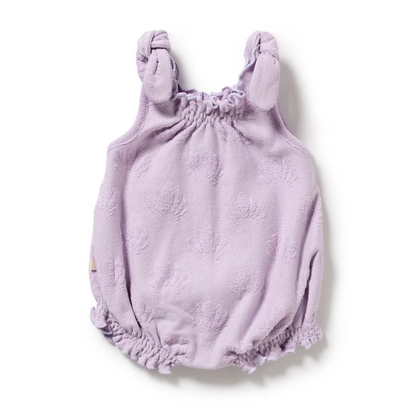 Lavender Shells Terry Tie Playsuit [sz:0-3 Months]