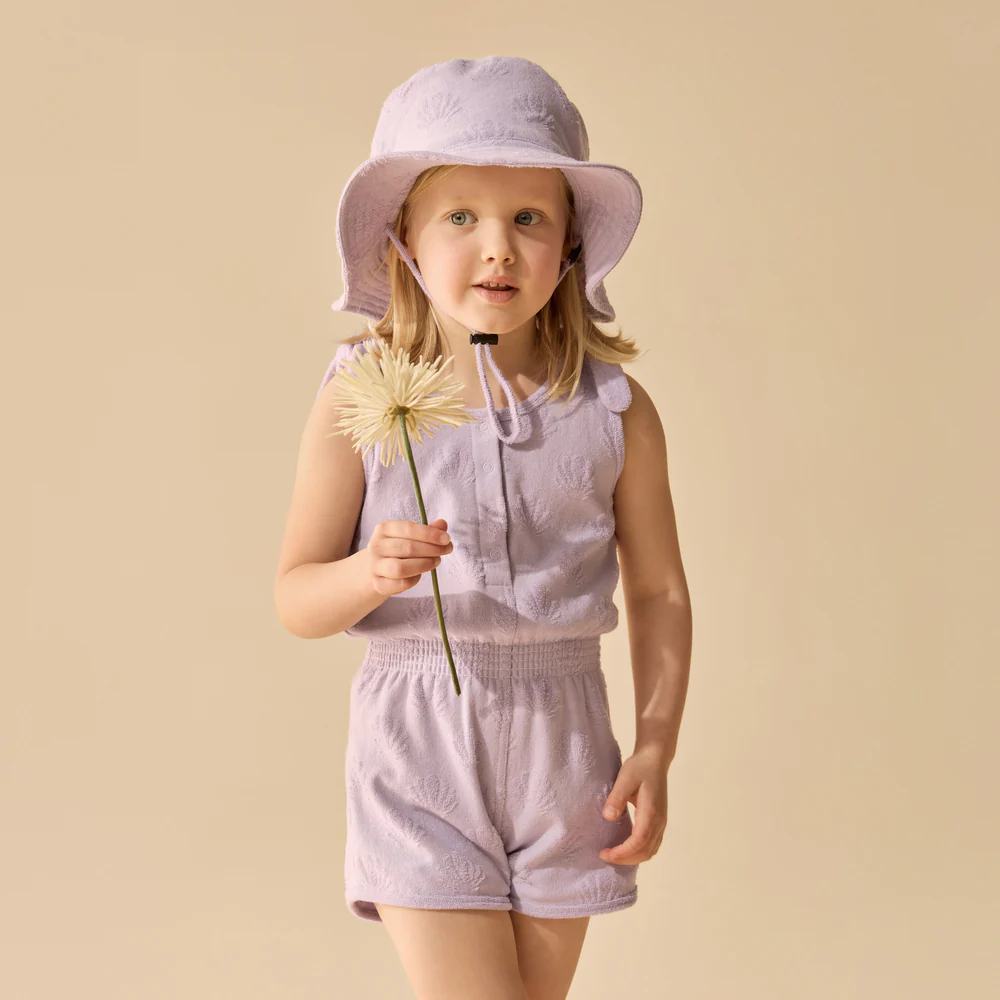 Lavender Shells Terry Playsuit [sz:2]