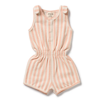 Strawberry Wave Terry Playsuit [sz:2]