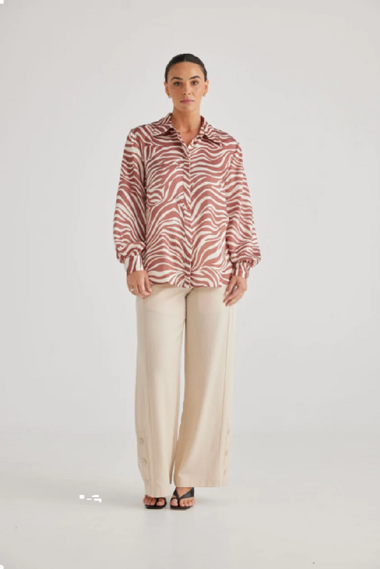 Sampson Shirt Tan Zebra