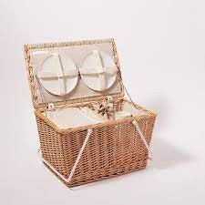 Large Picnic Cooler Basket Natural