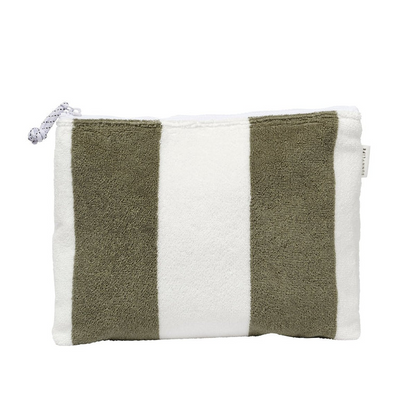 Terry Beach Pouch The Vacay Olive Stripe