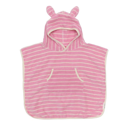 Kids Character Hooded Towel Cotton Candy Pink Stripe