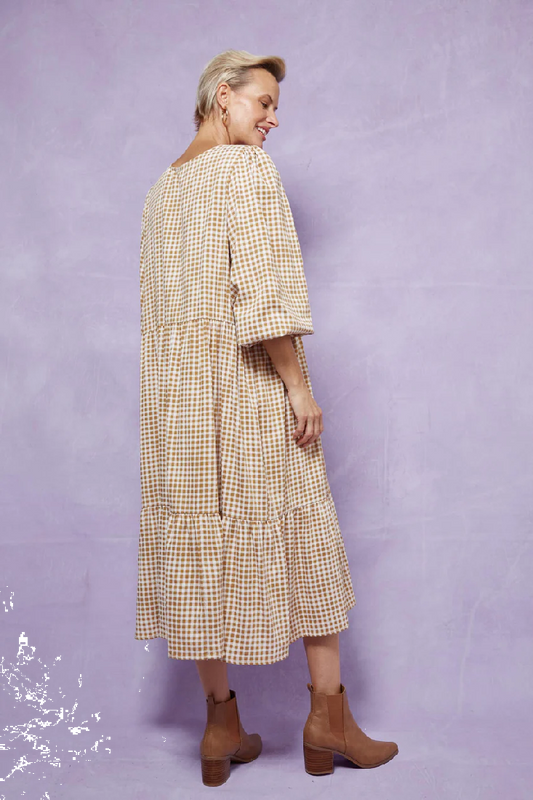 Joni Tiered Dress Dijon