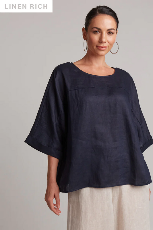 Studio Relaxed Top One Size - Navy