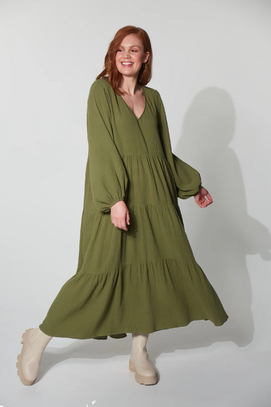 Skye Maxi Dress Fern [sz:small/medium]