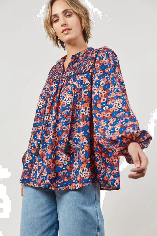 Romance Blouse Azure Bloom [sz:medium/large]