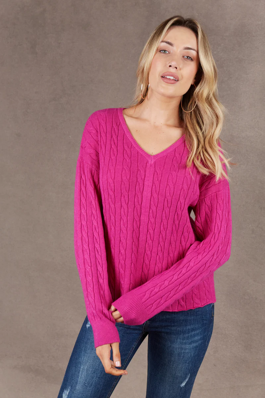 Alawa Cable Knit Magenta [sz:small/medium]