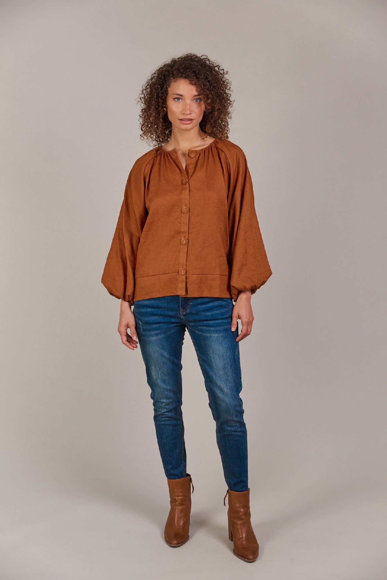 Laax Button Blouse Hazel [sz:extra Small]