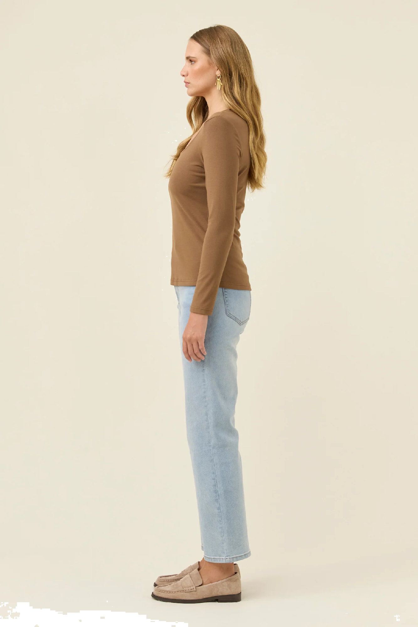 Naria Scoop Neck Top Toffee [sz:small]