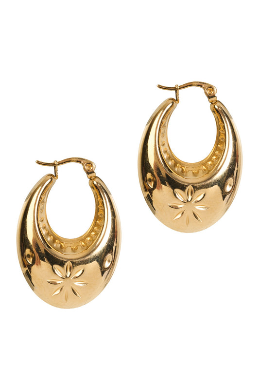Oline Flower Earring - Hoop