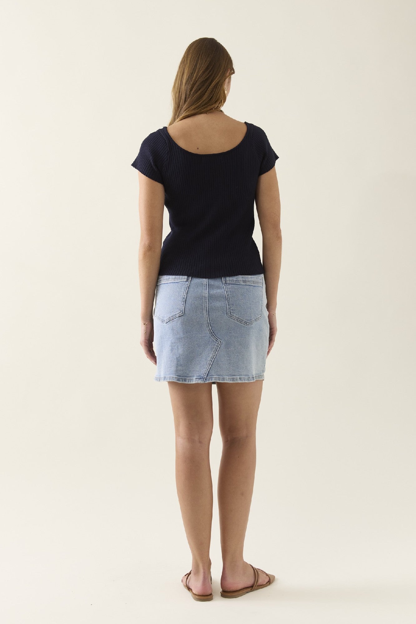 Adele Knit Tshirt Navy [sz:extra Small]