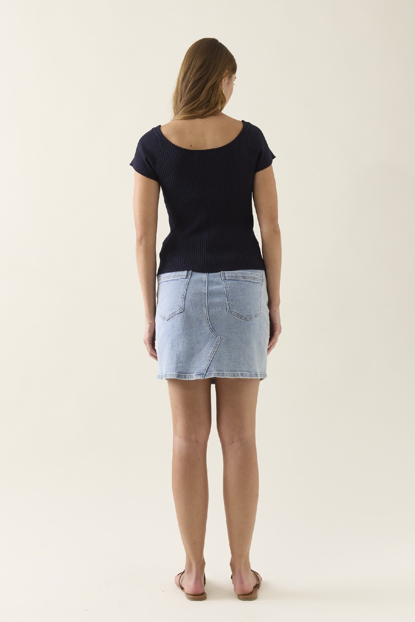 Adele Knit Tshirt Navy [sz:extra Small]