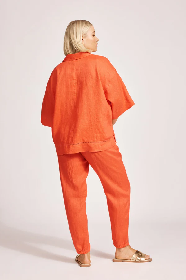 Miramar Collared Top Coral [sz:small]