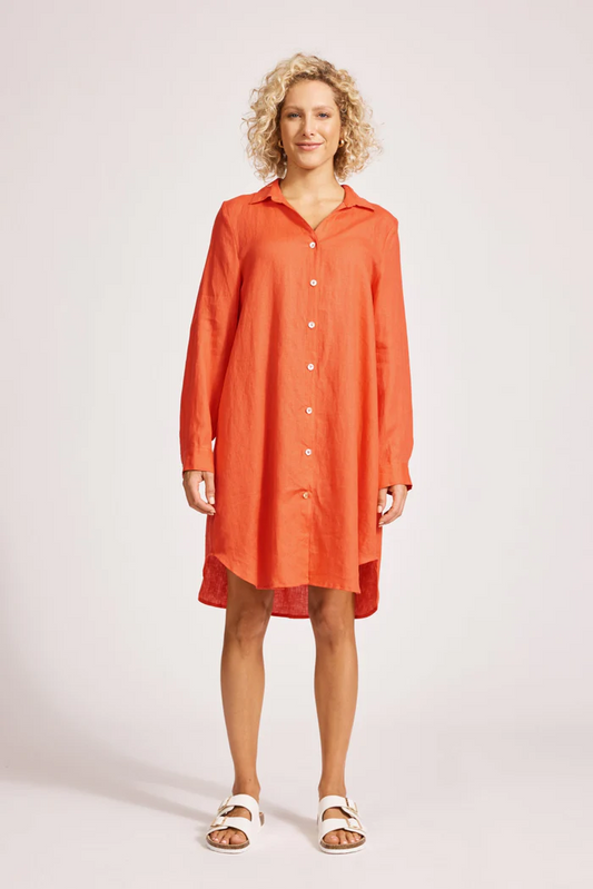 Miramar Shirt Dress Coral [sz:small]