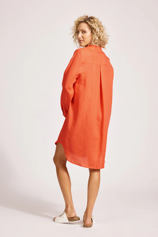 Miramar Shirt Dress Coral [sz:small]