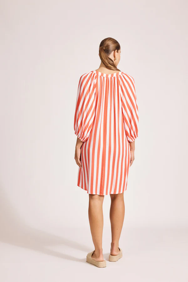 Treville Stripe Dress Coral [sz:small]