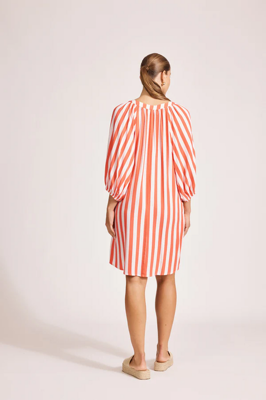 Treville Stripe Dress Coral [sz:small]