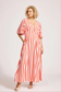 Treville Stripe Maxi Dress Coral [sz:small]