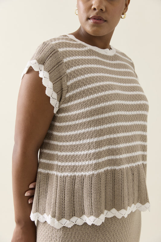 Ida Knit Top Canvas [sz:extra Small]