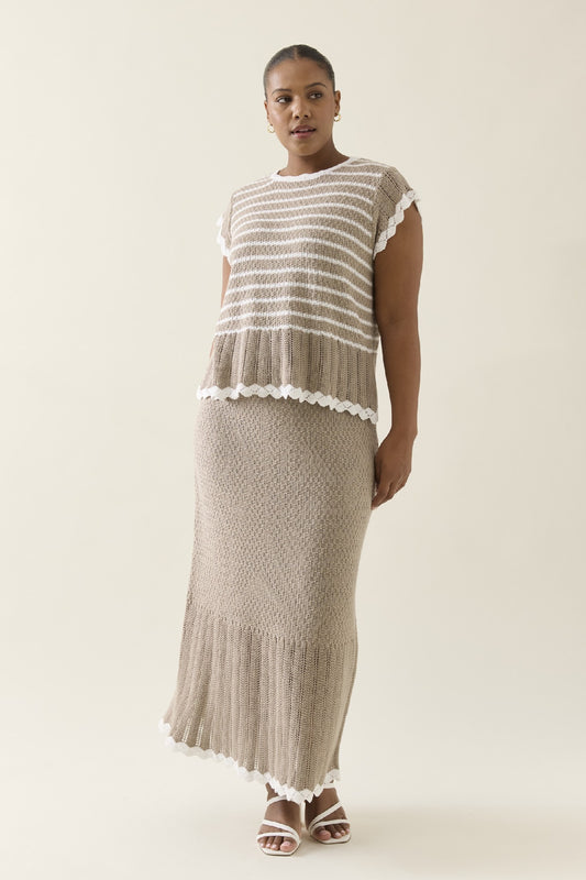 Ida Knit Top Canvas [sz:extra Small]