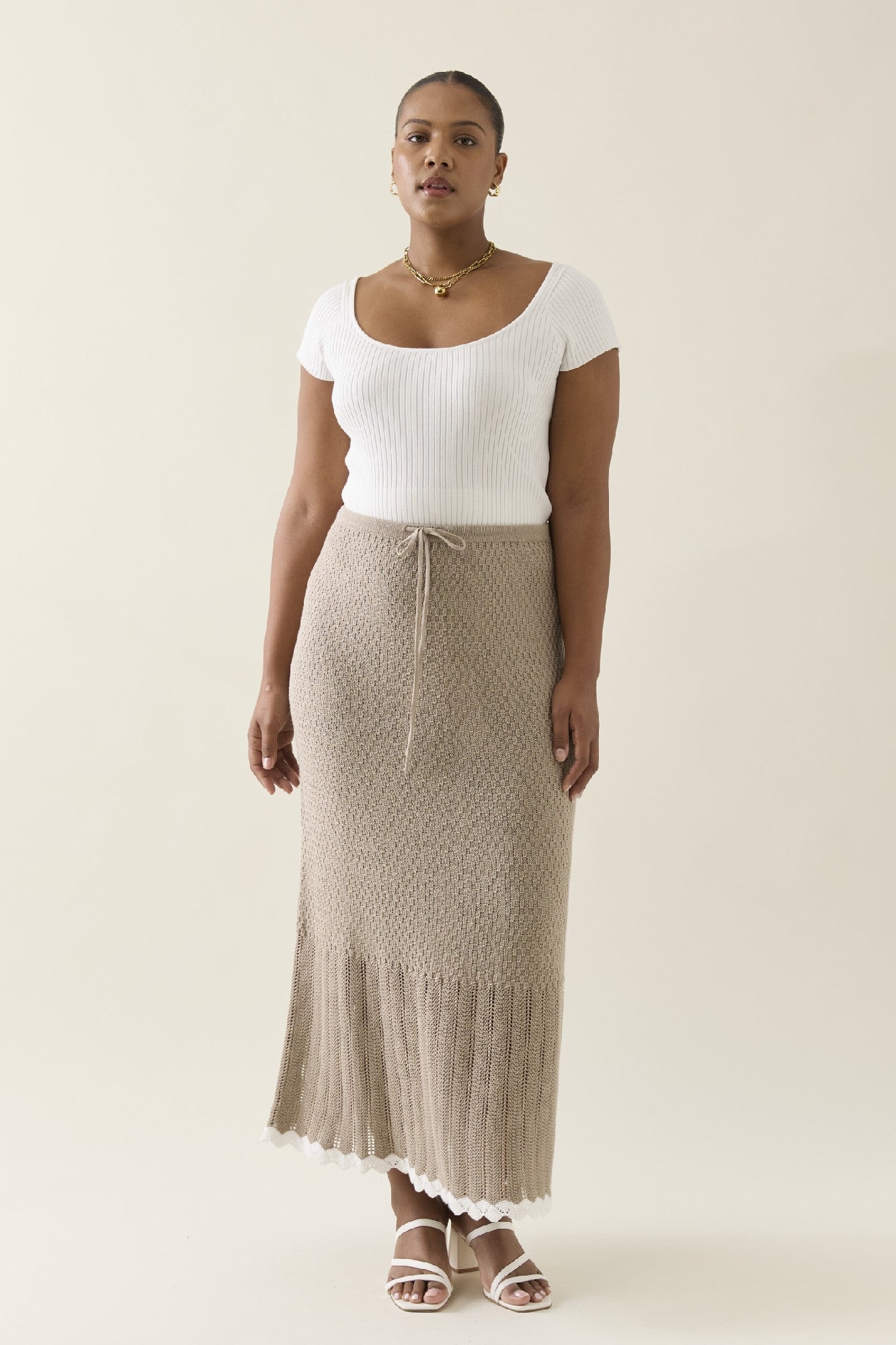 Ida Knit Skirt Canvas [sz:small]
