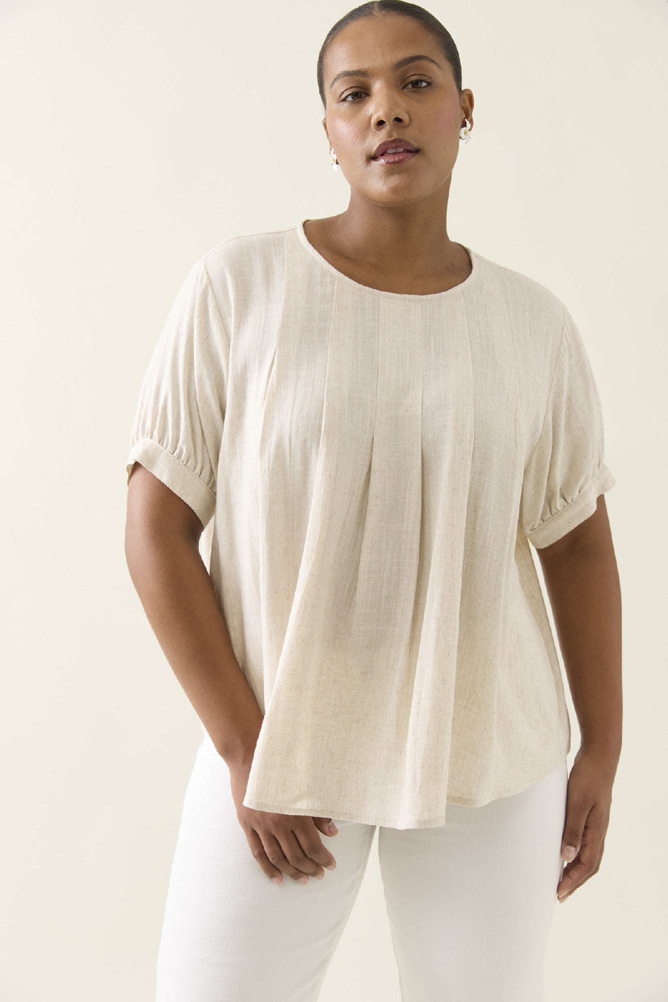 Ingrid Pleat Top Canvas [sz:small]