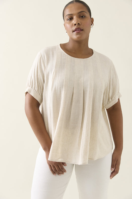 Ingrid Pleat Top Canvas [sz:small]