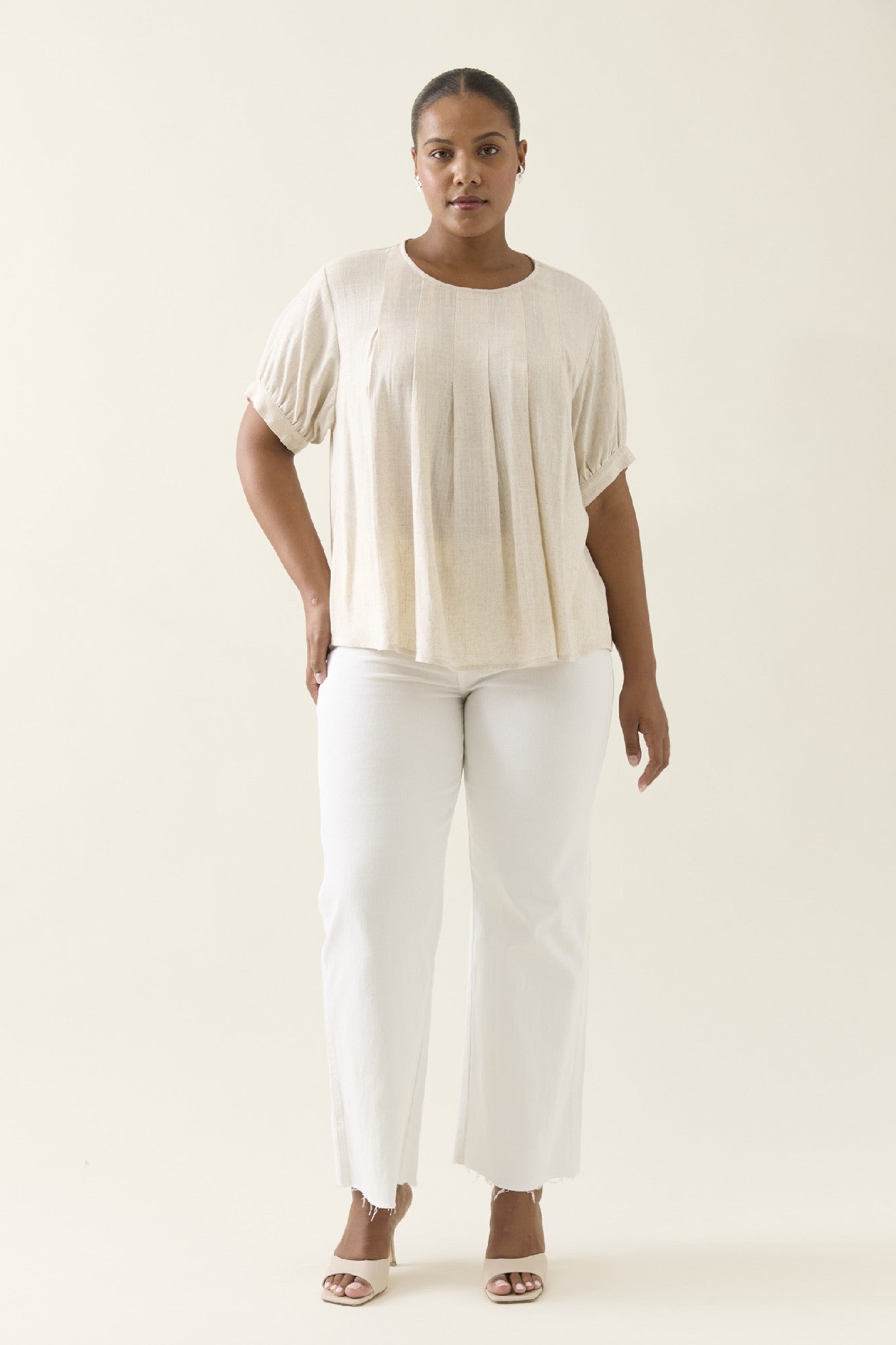 Ingrid Pleat Top Canvas [sz:small]