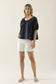 Nilsa Button Top Navy [sz:small]